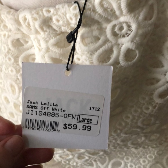 Jack by BB Dakota Lolita Off white top  sz L - Picture 5 of 6
